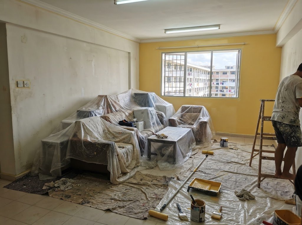 Yakobb painters preparing a room